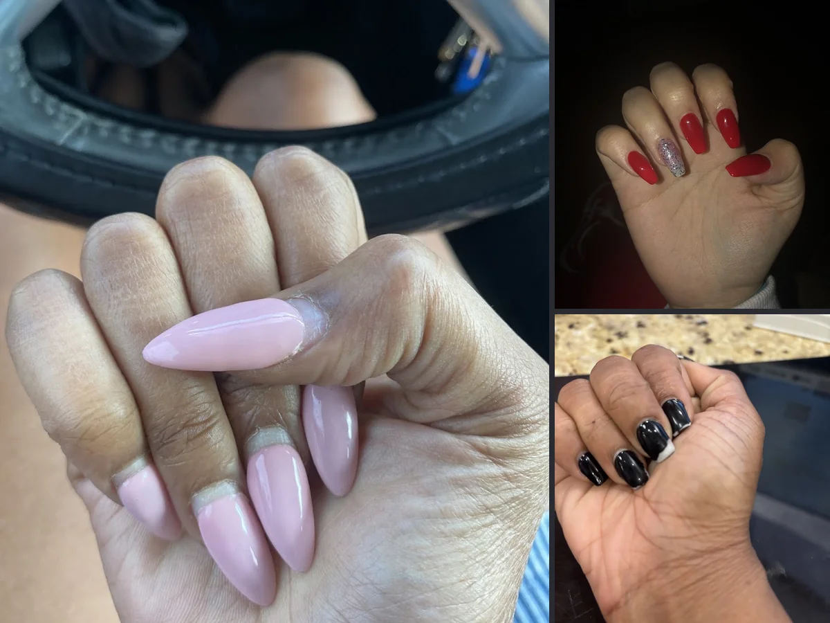 Manicure table with neatly arranged nail products